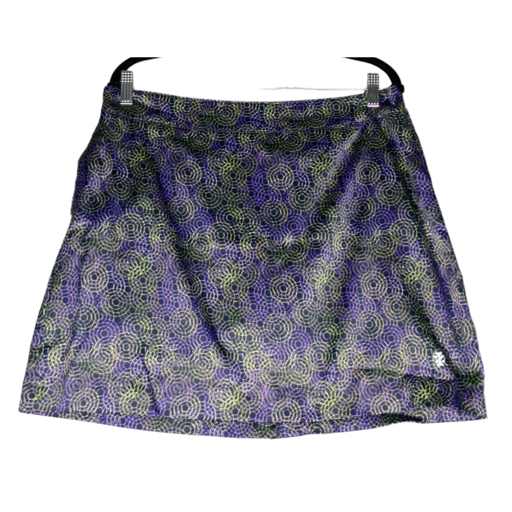 Izod Mini Skort Womens 12 Purple Retro Circle Shorts Skirt Hike Golf Athleisure